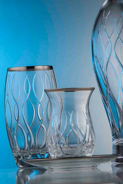 KCD Kilim Platinum 12-Piece Tea Cup Set for 6 People