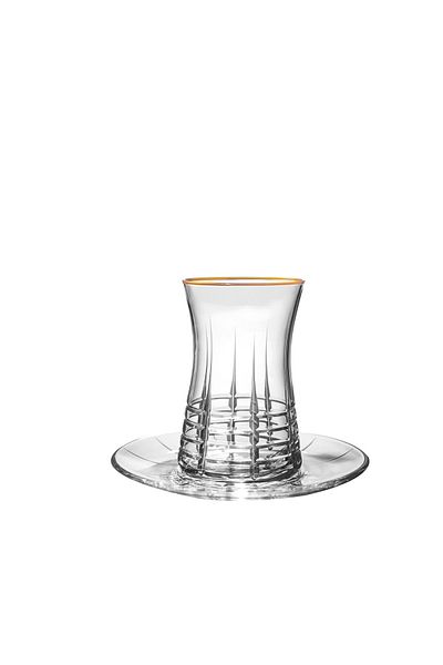 KCD Helen Gold 12-Piece Tea Cup Set for 6 People
