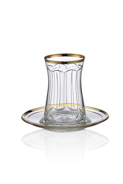 KCD Elegance Gold 6-Person 12 Piece Tea Cup Set