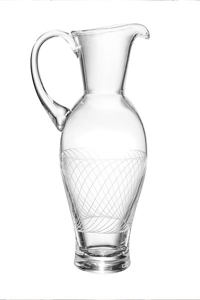KCD Linda Cut Hand Decor Gilded Patterned Glass Carafe Jug