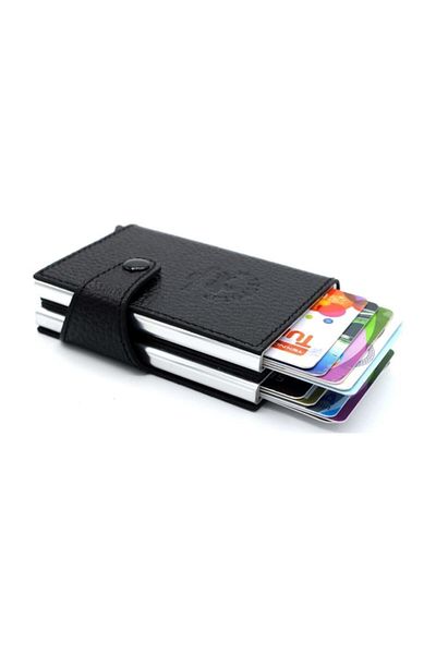 WEST POLO CÜZDAN Pair Original Leather Mechanismed Wallet Black