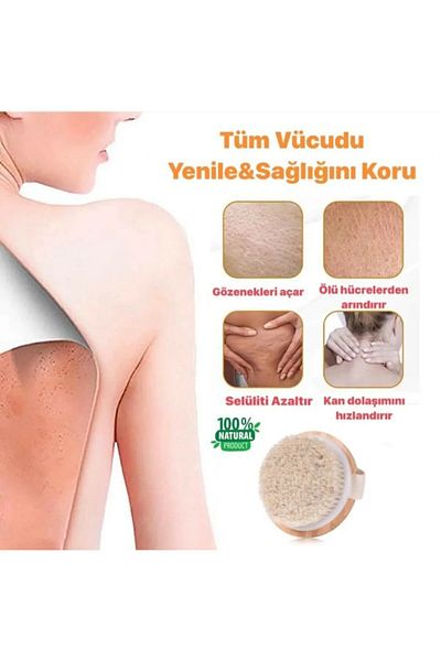 TİNEKE 100% Natural Horsehair Cellulite Brush Oval