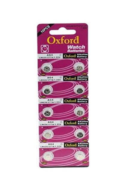 Oxford Ag4 Lr66 Lr626 377a Sr626 177 Alkalin 10 Lu Düğme Pil