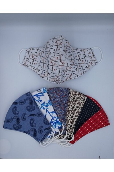shrly Yıkanabilir Desenli Yetişkin Maske 7 Adet Ve Telefon Tutucu