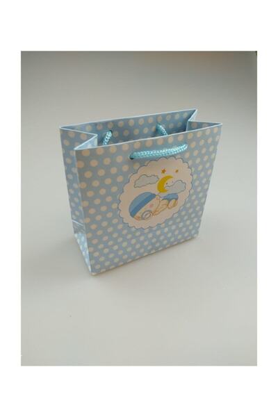 EventPartyStore Karton Çanta Mavi Bebekli 11cm X 11cm ( 1 Adet )