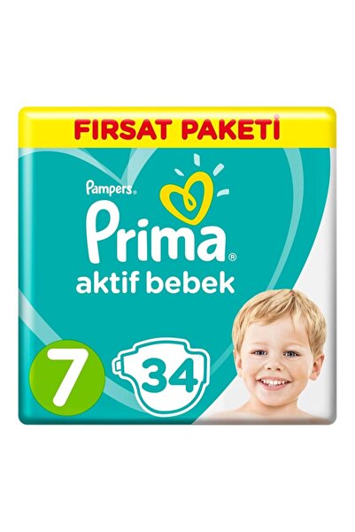 Prima Aktif Bebek Bezi Fırsat Paketi 7 Beden Large 34'lü
