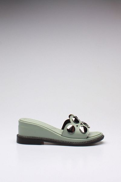 ROVIGO Γυναικείες παντόφλες από δέρμα Mint Green