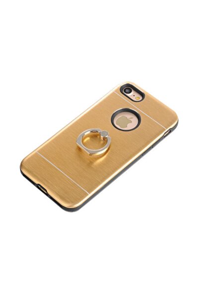 Ally Mobile Iphone 7- 8-Se 2020 Uyumlu Gold Selfie Yüzüklü Arkası Metal Silik...
