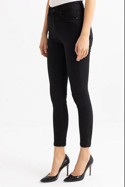 ELHUDE WOMEN DENİM Women's Lycra Tight High Waist Trousers