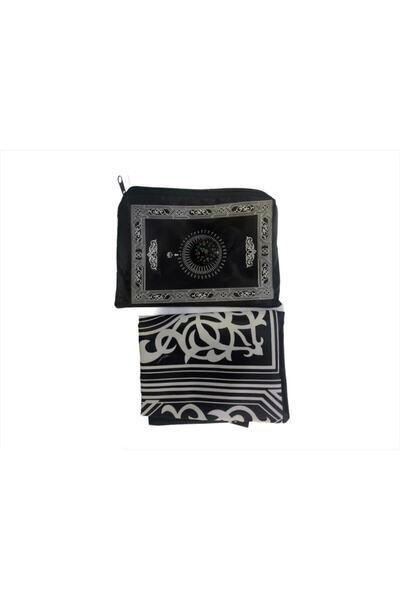 ÖZKEVEN HAC Cep Seccadesi Çantalı Pusulalı Siyah