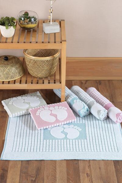 Nina Home Ayak Izi Jakarlı 50x70 Cm Ayak Havlusu | Banyo Paspası  6'lı