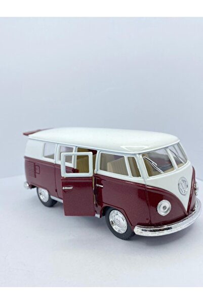 Kinsmart Çekbırak 1962 Volkswagen Classical Bus 1:32 ( Bordo )