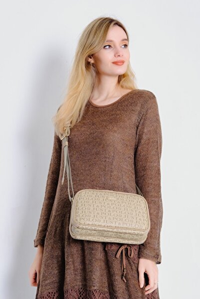 Just Polo Women's Mink Print Patterned Cross Shoulder Bag Jpm2053