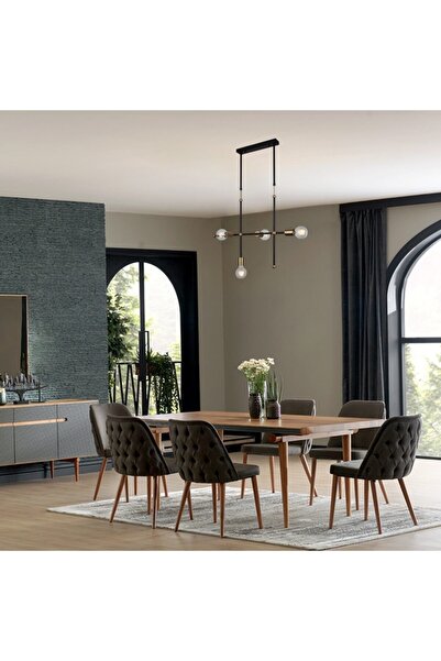 LUCEA Rena 4 Lü Antik Lak/siyah Sıralı Avize 4xe27