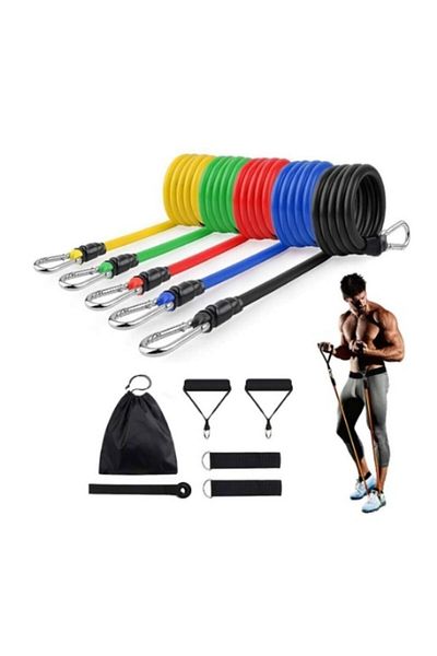 Povit 11 Pieces Latex Resistance Rubber Set Door Back Resistance Band Lks9000