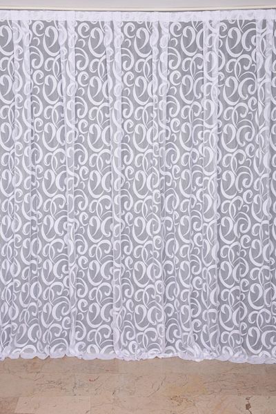 AKÇA TEKSTİL White Single Wing Ready-made Planted Pleated Moon Model - 300*260 Cm