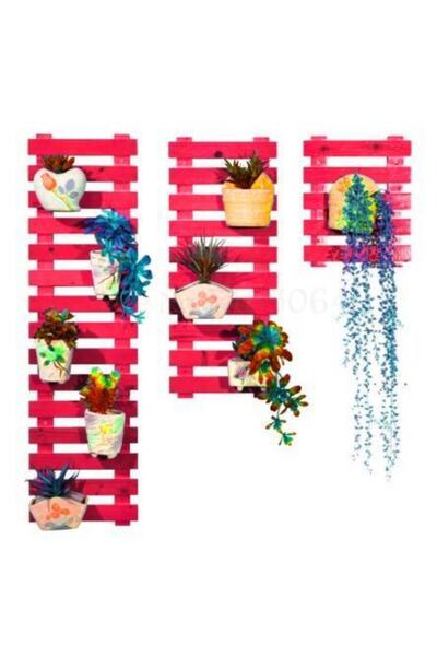 Genel Markalar Dembey Çiçeklik Saksılık Balkon Çiçeklik Retro Obje 3 Lü Set