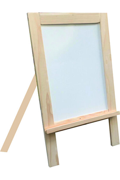 DECOLFİN Tek Taraflı Ayaklı Ahşap Yazı Tahtası No:7 Mini 36x62 Cm