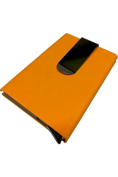 Hiper Unisex Orange Aluminum Card Holder