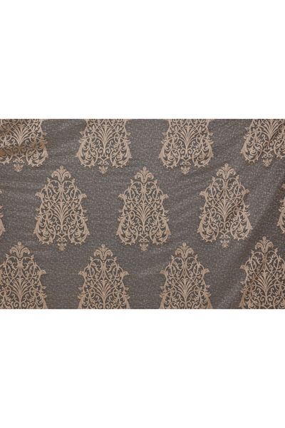 AKÇA TEKSTİL Large Damaks Mink Color Single Wing Planted Pleated Background Curtain 300*260 Cm
