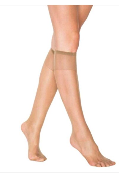 Müjde Women's Mousse Knee High Socks Trousers - 12" Piece, 20 Den, 57 Skin