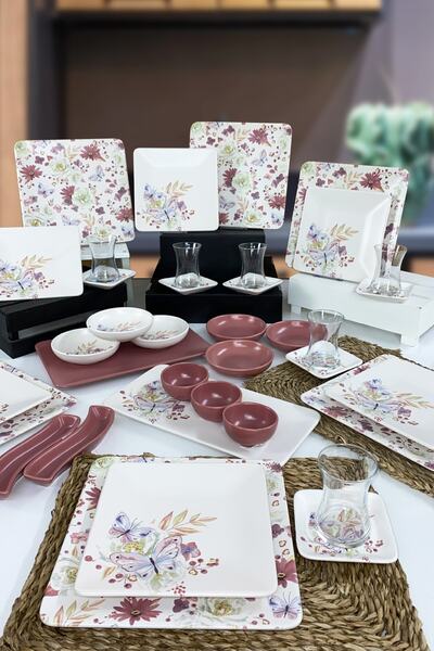 Keramika Siera Bahar Serisi 37 Parça 6 Kişilik Kahvaltı Takımı