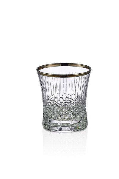 KCD Antique Platinum Cut Hand Decor Gilded 6 Pieces Patterned Water Glass Set