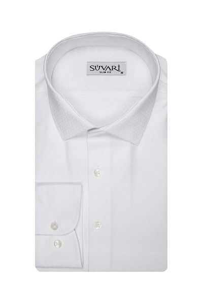 SÜVARİ Αντιβακτηριακό Slim Fit Ανδρικό πουκάμισο με σχέδιο