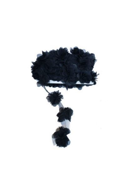 Hayaller Dükkanı Μαύρο μεγάλο λουλούδι τούλι Lazim - P10Yard (120Flowers)