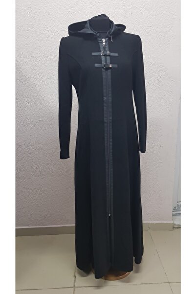 Vivien Kadın Fermuarlı Çıkarılabilen Kapşonlu Kaşe Tesettür Manto