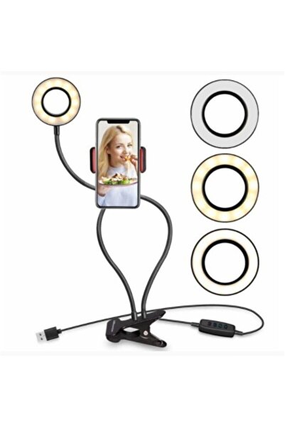 Asfal Telefon Tutuculu Led Masa Lambası Led Ring Light Youtuber Light Stüdyo ...