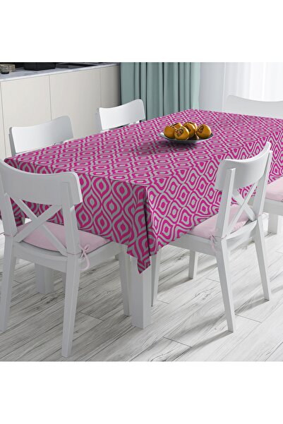 Realhomes Specijalni dizajn fuchsia ikat šarovanog digitalno štampanog stolnj...