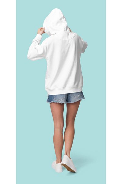 Raf Coll Φούτερ Unisex Λευκή κουκούλα με ψηφιακή εκτύπωση