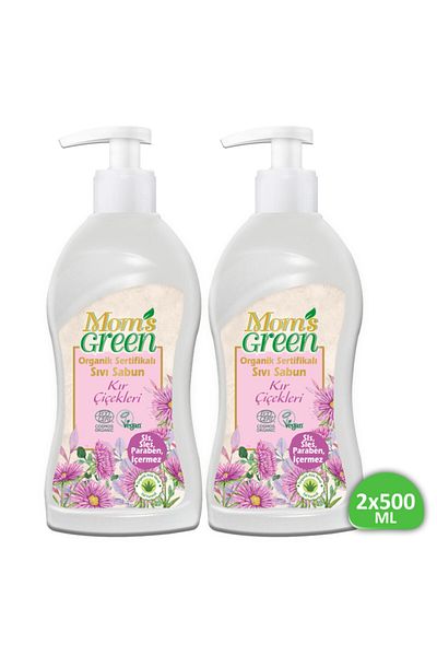 Mom's Green Set of 2 Organic Certified Liquid Soap Wild Flowers 500 ml + 500 ml