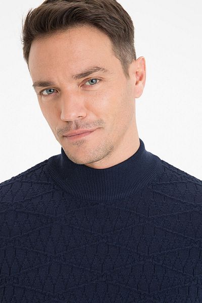 Pierre Cardin Мъжки тъмносин слим трикотажен пуловер G021SZ0TK.000.1118626