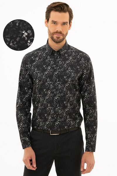 Pierre Cardin Мъжка черна тениска риза