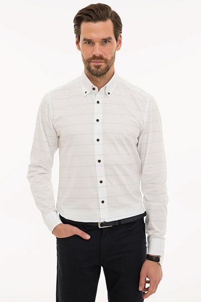 Pierre Cardin Λευκό Slim Fit πουκάμισο