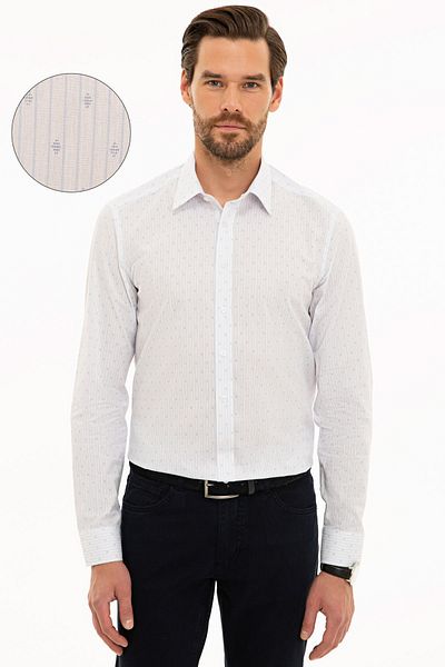 Pierre Cardin Λευκό Slim Fit πουκάμισο
