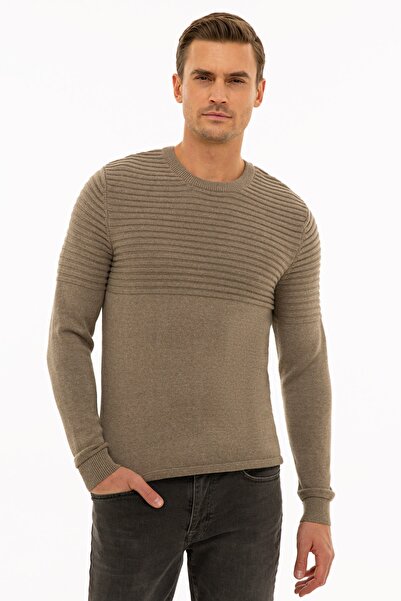 Pierre Cardin سترة تريكو بقصة ضيقة للرجال من Mink Melange G021SZ0TK.0001133269