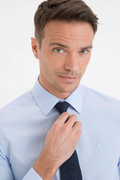Pierre Cardin Μπλε Slim Fit Basic πουκάμισο