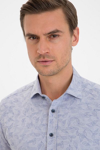 Pierre Cardin Μπλε πουκάμισο Slim Fit
