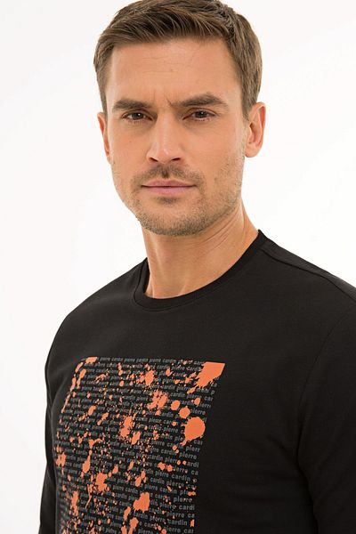 Pierre Cardin Мъжки черен стандартен суичър G021SZ082.0001235931