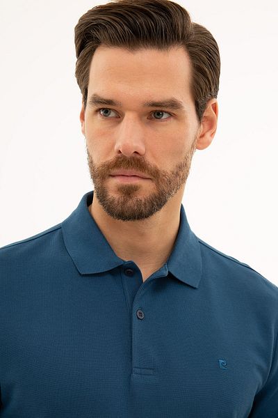 Pierre Cardin Мъжки светъл тъмносинен суитшърт с поло яка G021GL082.0001208969