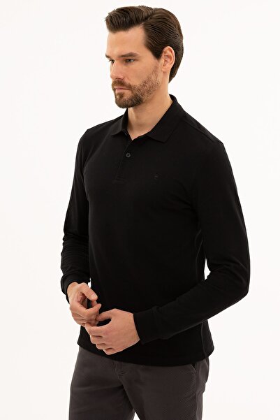 Pierre Cardin Ανδρικό φούτερ πόλο με μαύρη λεπτή εφαρμογή G021GL082.000.1208969