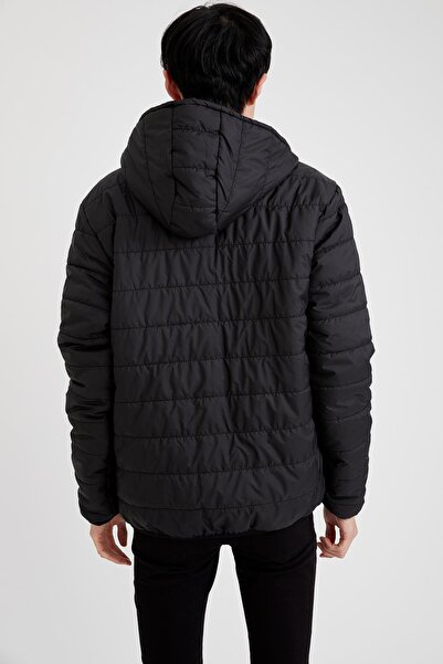 DeFacto Slim Fit Hooded Faux Fur Synthetic Coat