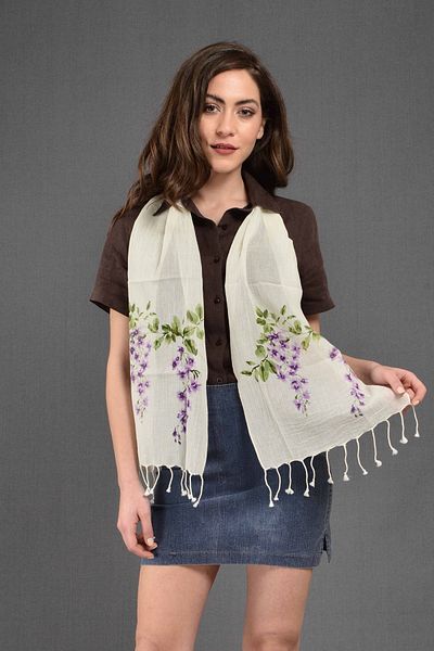 Dosimira Flower Bunch Cotton Small Shawl