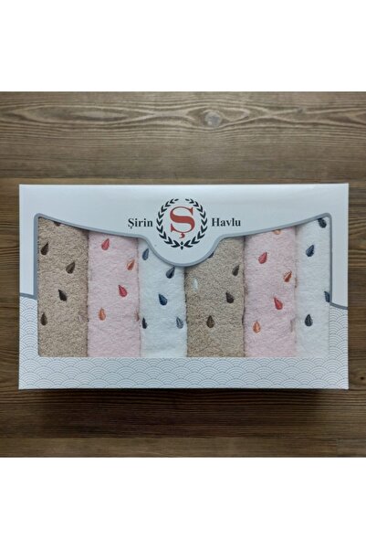 Renkli Nakışlı El&yüz Havlusu 6'lı Set