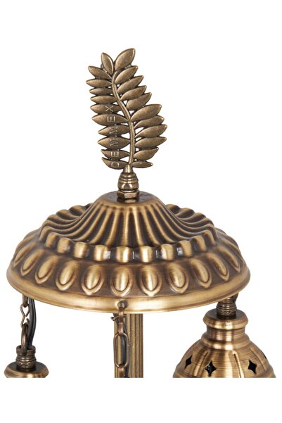 Demmex Mozaik Mini Masaüstü Lambader 3'lü Otantik Lamba Dekor Abajur, 48cm, Beyaz