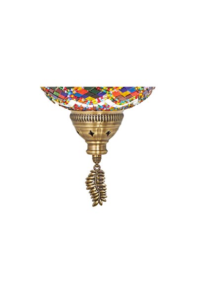 Demmex Mozaik Mini Masaüstü Lambader 3'lü Otantik Lamba Dekor Abajur, 48cm, Beyaz