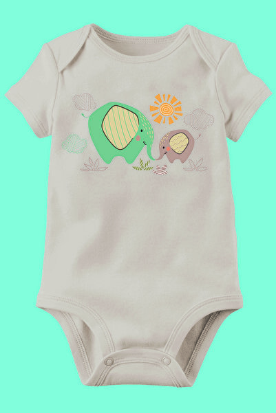 Genel Markalar Unisex Bebek Organik Baskılı Pamuklu Body
